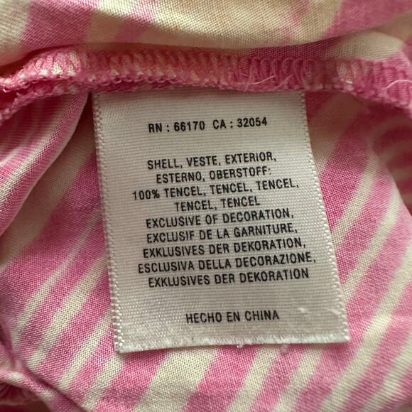 Elevenses Anthropologie pink & cream striped wide-leg pants size M - Picture 7 of 13